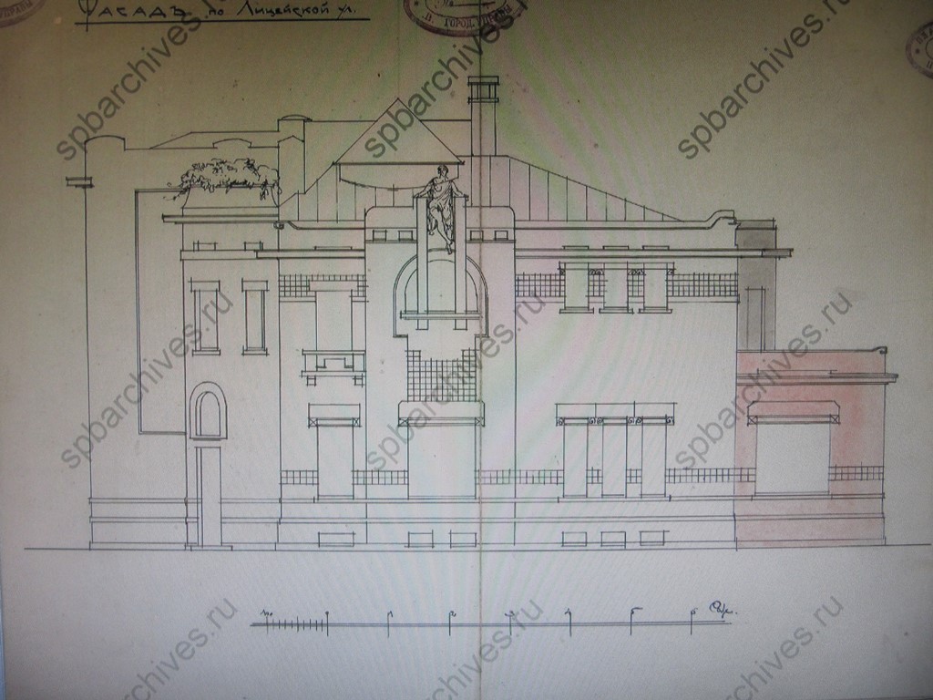 М.И. Рославлев. Проект пристройки 1-этажного флигеля. 1916 г..jpg